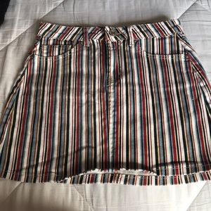 Stripped Mini Skirt